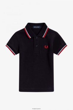 lapsed minu esimene särk Fred Perry tumesinine/valge/punane Riietus JHP2NZ705