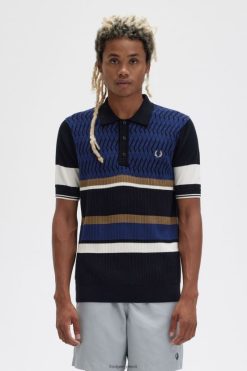 mehed argyle paneeliga kootud särk Fred Perry prantsuse merevägi Riietus JHP2NZ435