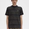 mehed argyle žakaarvärvi T-särk Fred Perry must Riietus JHP2NZ482