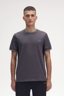 mehed kahe otsaga T-särk Fred Perry gunmetal/kuldne tund/kuningkala Riietus JHP2NZ590