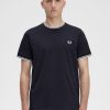 mehed kahe otsaga T-särk Fred Perry must Riietus JHP2NZ501