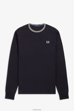 mehed kahe otsaga T-särk Fred Perry must Riietus JHP2NZ574