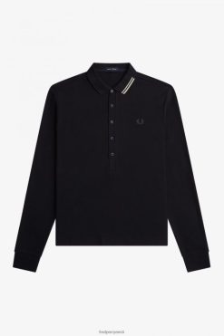 mehed kärgstruktuuri tekstuuriga polosärk Fred Perry must Riietus JHP2NZ371