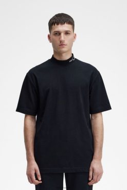 mehed kaubamärgiga kraega t-särk Fred Perry must Riietus JHP2NZ553