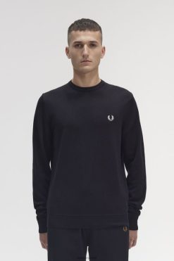 mehed klassikaline kaelusega kampsun Fred Perry must Riietus JHP2NZ455