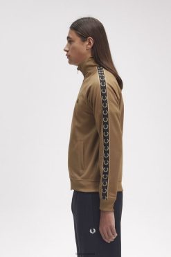 mehed kontrastse lint-raja jope Fred Perry varjutatud kivi/must Riietus JHP2NZ14