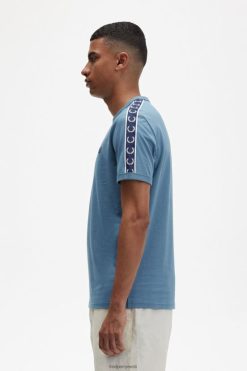 mehed kontrastse teibiga t-särk Fred Perry tuhasinine/merepunane Riietus JHP2NZ566