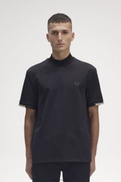 mehed kõrge kaelusega ülaosa Fred Perry must Riietus JHP2NZ561