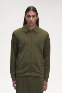 mehed kraega tõmblukk läbi dressijope Fred Perry ühtlane roheline Riietus JHP2NZ23