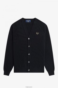 mehed lambavillast kardigan Fred Perry must/šampanja Riietus JHP2NZ457