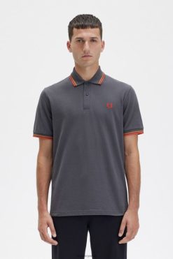 mehed m12 Fred Perry gunmetal/küberoranž/küberpunane Riietus JHP2NZ350