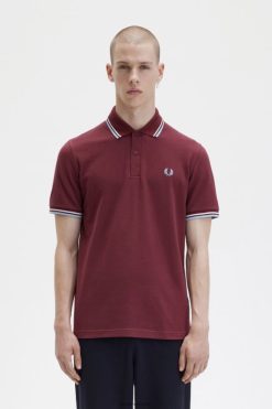 mehed m12 Fred Perry maroon/valge/jää Riietus JHP2NZ320