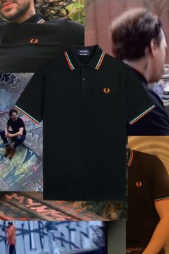 mehed m12 Fred Perry must/hamburgi taevasinine/oranž pihustusvärv Riietus JHP2NZ365