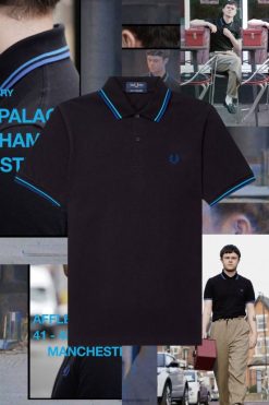 mehed m12 Fred Perry must/stockporti taevasinine/manchesteri sinine Riietus JHP2NZ334