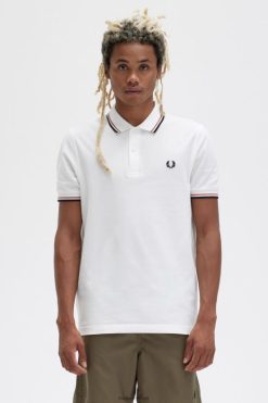 mehed m3600 1 särk Fred Perry lumivalge/hele rooste/must Riietus JHP2NZ261