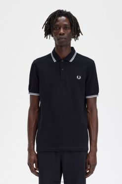mehed m3600 1 särk Fred Perry must valge Riietus JHP2NZ283