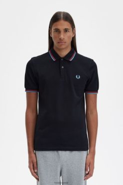 mehed m3600 2 särk Fred Perry must/pestud punane/pehme sinine Riietus JHP2NZ292