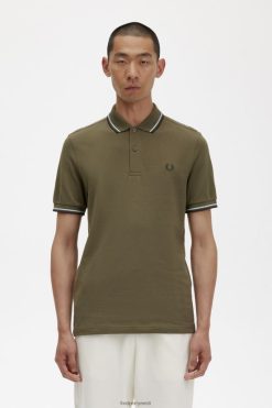mehed m3600 3 särk Fred Perry ühtlane roheline/hele jää/ööroheline Riietus JHP2NZ328