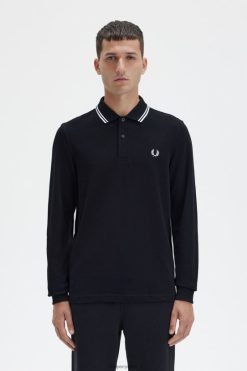 mehed m3636 Fred Perry must valge Riietus JHP2NZ287