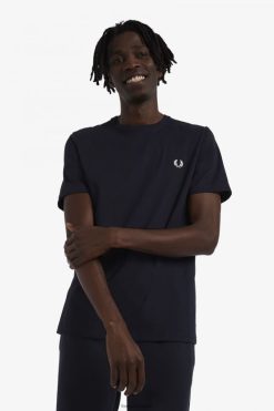 mehed Meeskonnakaelusega T-särk Fred Perry merevägi Riietus JHP2NZ547