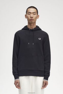 mehed otsaga kapuutsiga dressipluus Fred Perry must Riietus JHP2NZ396