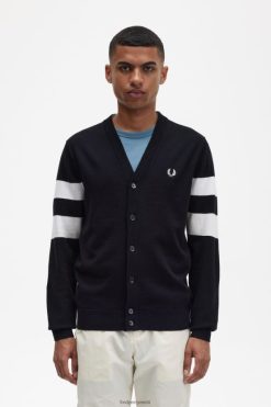 mehed otstega varrukatega kardigan Fred Perry must Riietus JHP2NZ447