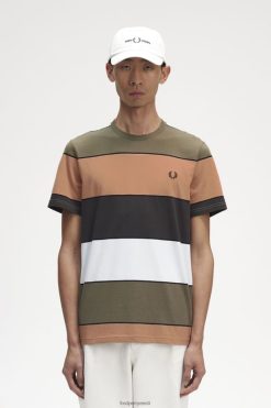 mehed paksu triibuga T-särk Fred Perry kerge rooste Riietus JHP2NZ546