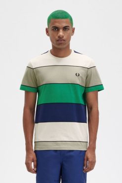 mehed paksu triibuga T-särk Fred Perry merehein Riietus JHP2NZ491