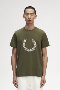 mehed ristpistes t-särk Fred Perry ühtlane roheline Riietus JHP2NZ563
