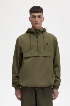 mehed seersucker pool lukuga jope Fred Perry ühtlane roheline Riietus JHP2NZ245