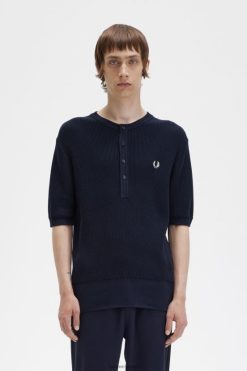 mehed soonikkoes kootud henley topp Fred Perry merevägi Riietus JHP2NZ438