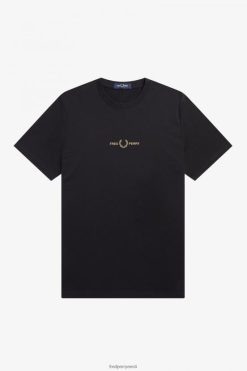 mehed tikitud t-särk Fred Perry must Riietus JHP2NZ503