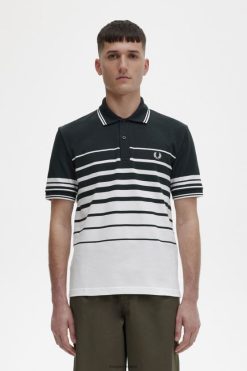 mehed triibulise detailiga polosärk Fred Perry ööroheline Riietus JHP2NZ372