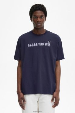 mehed trükitud t-särk Fred Perry must Riietus JHP2NZ587