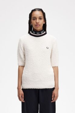 naised boucle lühikeste varrukatega kampsun Fred Perry must Riietus JHP2NZ684