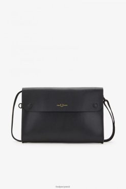 naised poleeritud nahast kotikott Fred Perry must tarvikud JHP2NZ155