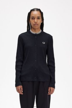 naised soonik läbi nööbiga ülaosa Fred Perry must Riietus JHP2NZ656