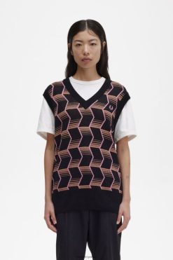 naised žakaarkootud tank Fred Perry must Riietus JHP2NZ675