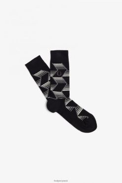 unisex chevron triibulised sokid Fred Perry must tarvikud JHP2NZ130