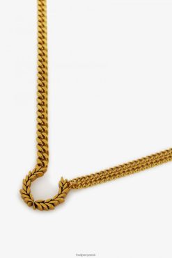 unisex kaheahelaline loorberipärja kaelakee Fred Perry kullast tarvikud JHP2NZ116